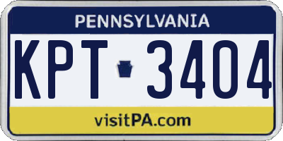 PA license plate KPT3404