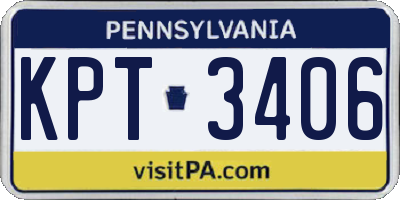 PA license plate KPT3406