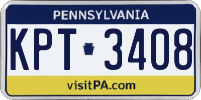 PA license plate KPT3408