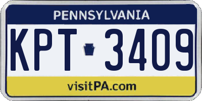 PA license plate KPT3409