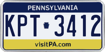 PA license plate KPT3412