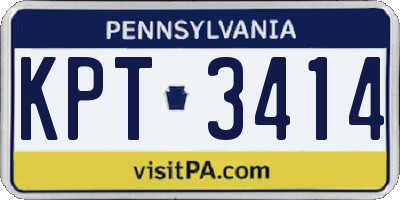 PA license plate KPT3414