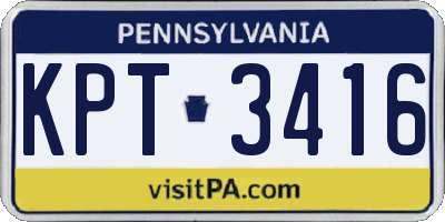 PA license plate KPT3416