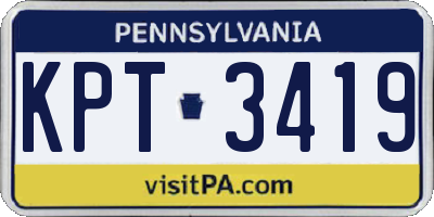 PA license plate KPT3419