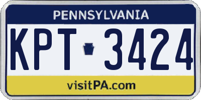 PA license plate KPT3424