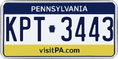 PA license plate KPT3443