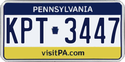 PA license plate KPT3447