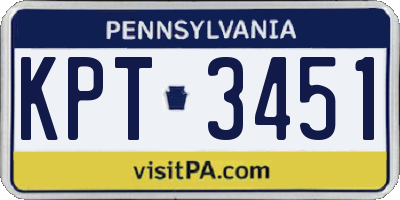 PA license plate KPT3451