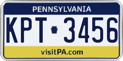 PA license plate KPT3456