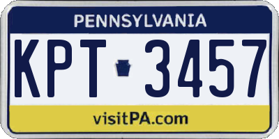 PA license plate KPT3457
