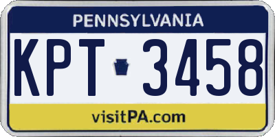 PA license plate KPT3458