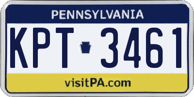 PA license plate KPT3461
