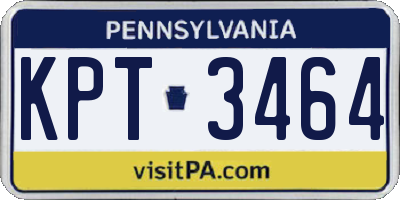 PA license plate KPT3464