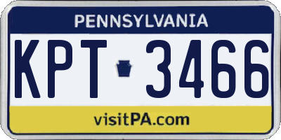 PA license plate KPT3466