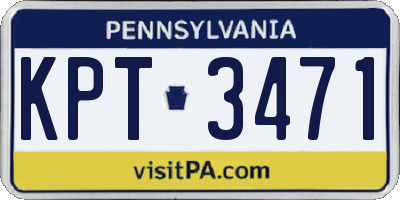 PA license plate KPT3471
