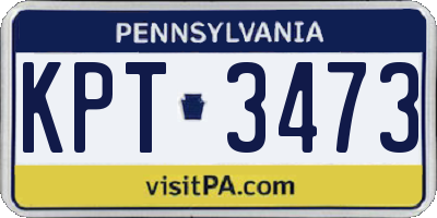 PA license plate KPT3473