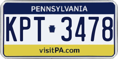 PA license plate KPT3478