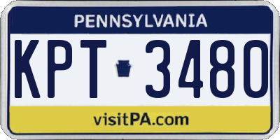 PA license plate KPT3480