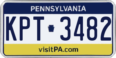 PA license plate KPT3482