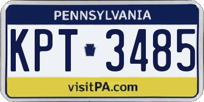 PA license plate KPT3485
