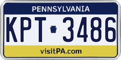 PA license plate KPT3486