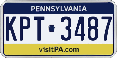 PA license plate KPT3487