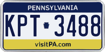 PA license plate KPT3488