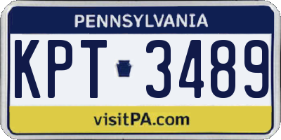PA license plate KPT3489