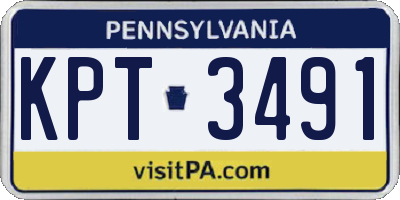 PA license plate KPT3491