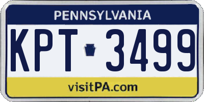 PA license plate KPT3499
