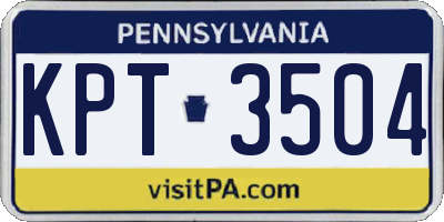 PA license plate KPT3504