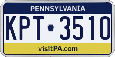PA license plate KPT3510