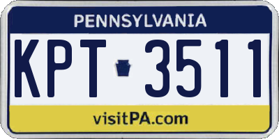 PA license plate KPT3511