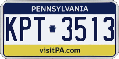 PA license plate KPT3513