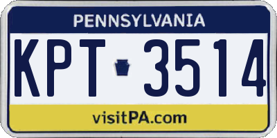 PA license plate KPT3514