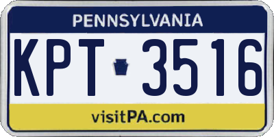 PA license plate KPT3516