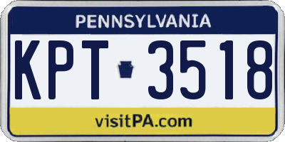 PA license plate KPT3518