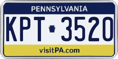 PA license plate KPT3520