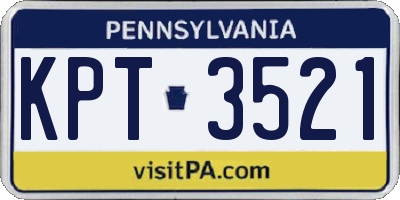 PA license plate KPT3521