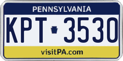 PA license plate KPT3530