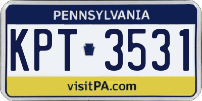 PA license plate KPT3531
