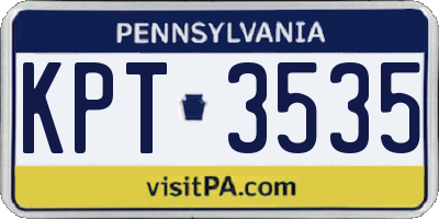 PA license plate KPT3535