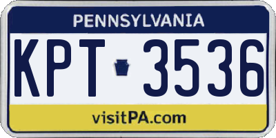 PA license plate KPT3536