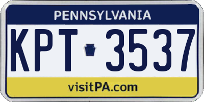 PA license plate KPT3537