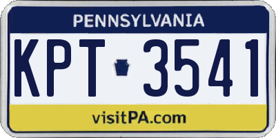 PA license plate KPT3541