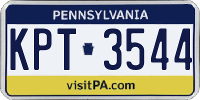 PA license plate KPT3544