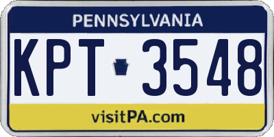 PA license plate KPT3548