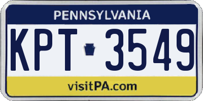PA license plate KPT3549