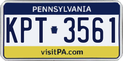 PA license plate KPT3561