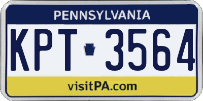 PA license plate KPT3564